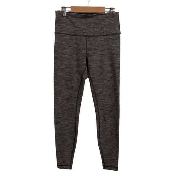 Lululemon Wunder Under High Rise Leggings Grey Black Size 8 - Picture 1 of 6